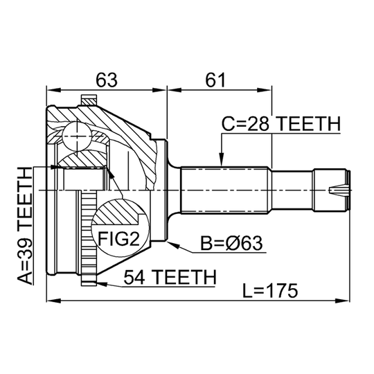 2510-BOXA54 - Joint Kit, drive shaft 