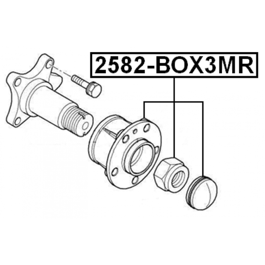 2582-BOX3MR - Pyörän napa 