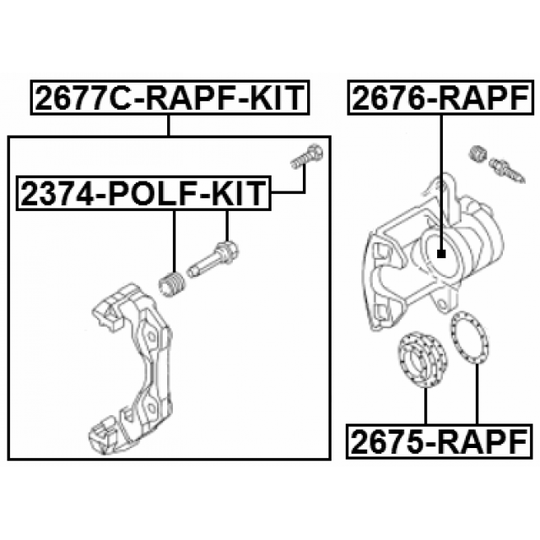 2677C-RAPF-KIT - Brake Caliper Bracket Set 