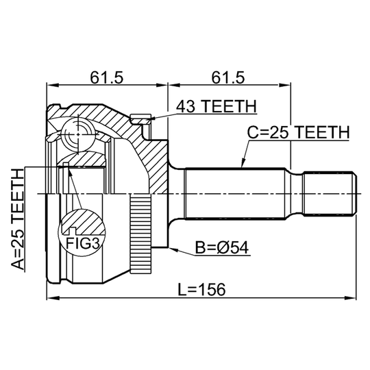 2710-V40A43 - Ledsats, drivaxel 