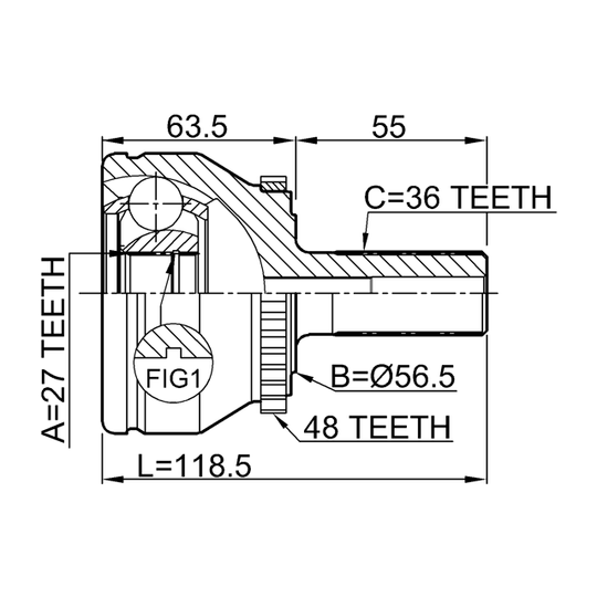 2710-XC90 - Joint Kit, drive shaft 