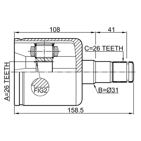 2711-S40IILH - Joint Kit, drive shaft 