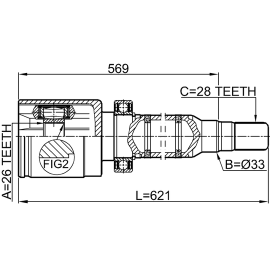 2711-S60IIRH - Ledsats, drivaxel 