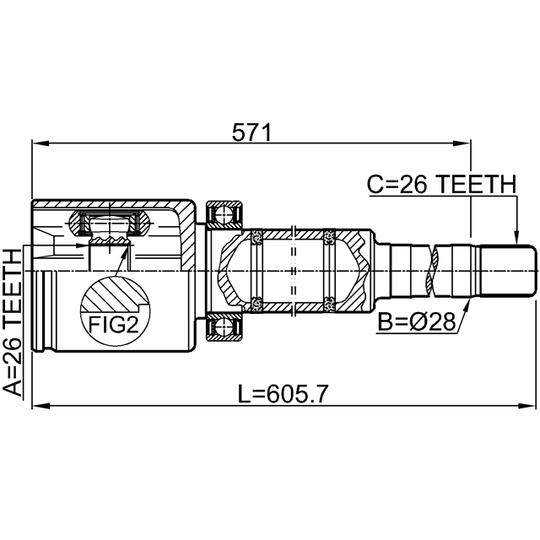 2711-S80AWDTRH - Joint Kit, drive shaft 