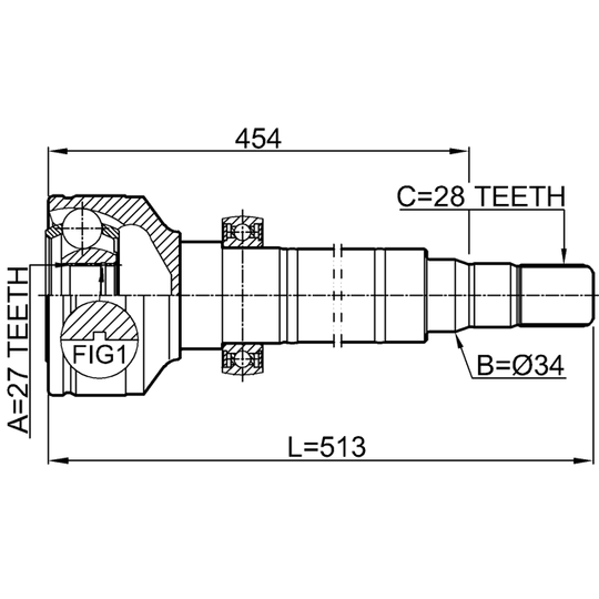 2711-XC60S6RH - Joint Kit, drive shaft 