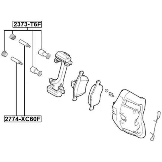 2774-XC60F - Guide Bolt, brake caliper 