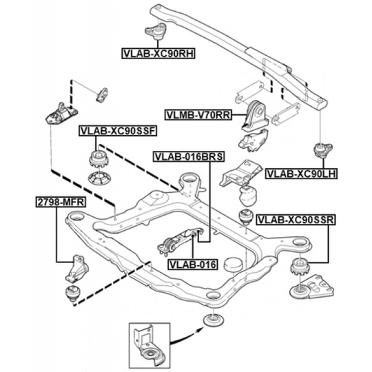 2798-MFR - Bracket, engine mounting 