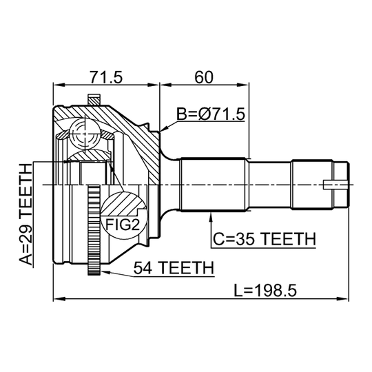 2810-DRUSA54 - Joint Kit, drive shaft 