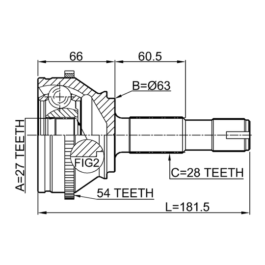 2810-DUCA54 - Ledsats, drivaxel 