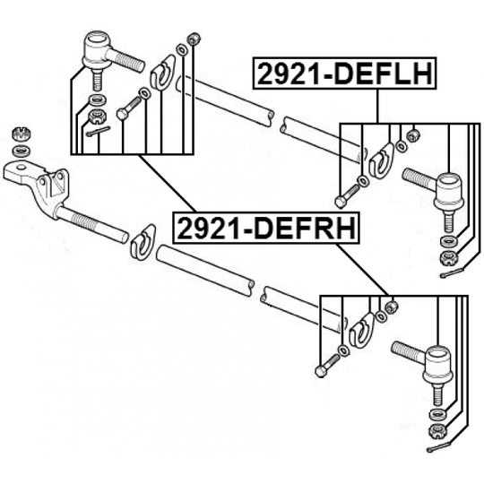 2921-DEFRH - Tie Rod End 