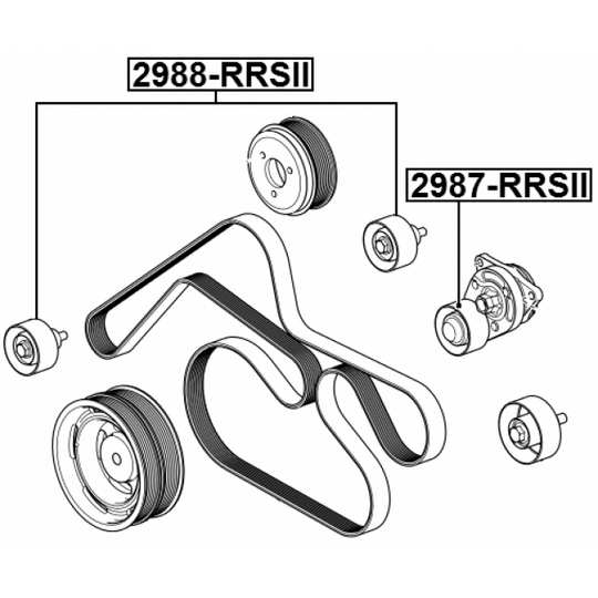 2987-RRSII - Tensioner Pulley, v-ribbed belt 