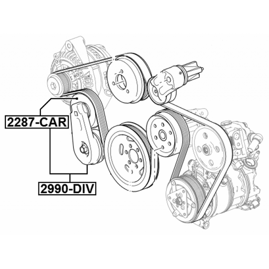 2990-DIV - Belt Tensioner, v-ribbed belt 