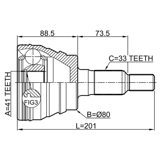 3210-ESCII - Joint Kit, drive shaft 