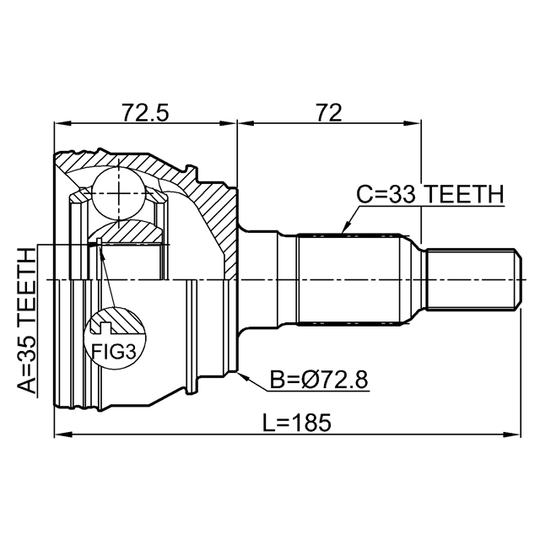 3210-ESCIII - Joint Kit, drive shaft 