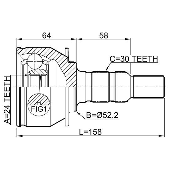 3210-SRXLF1 - Joint Kit, drive shaft 