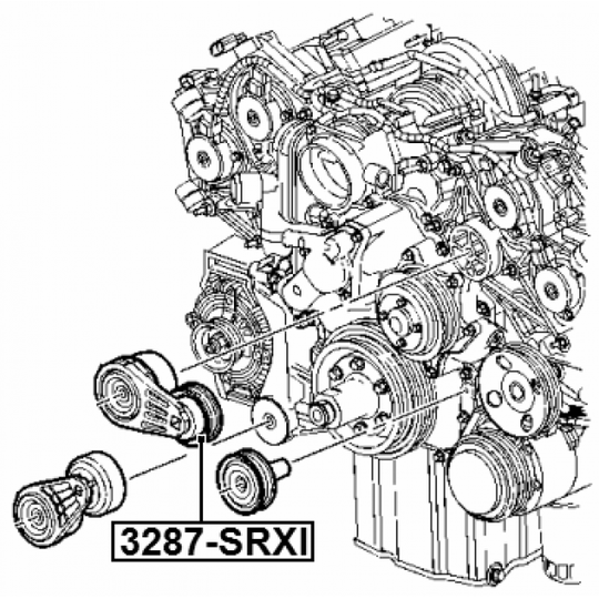 3287-SRXI - Tensioner Pulley, v-ribbed belt 