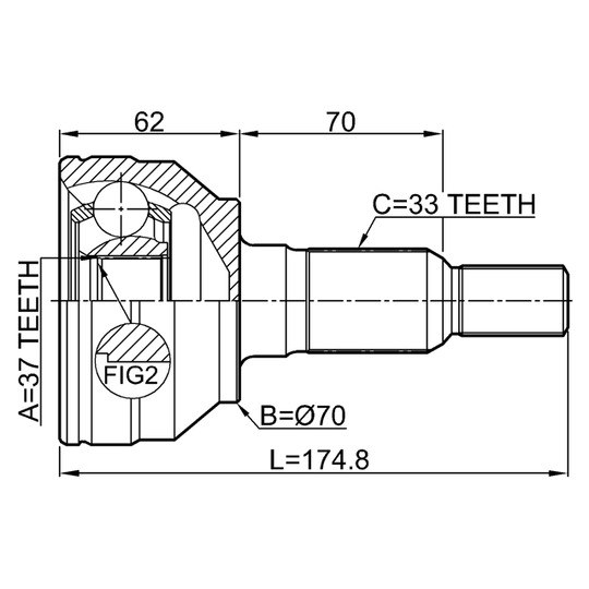 3610-H3 - Joint Kit, drive shaft 