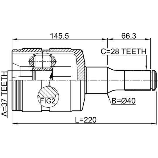 3611-H3 - Joint Kit, drive shaft 