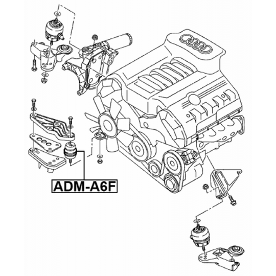 ADM-A6F - Paigutus, Mootor 