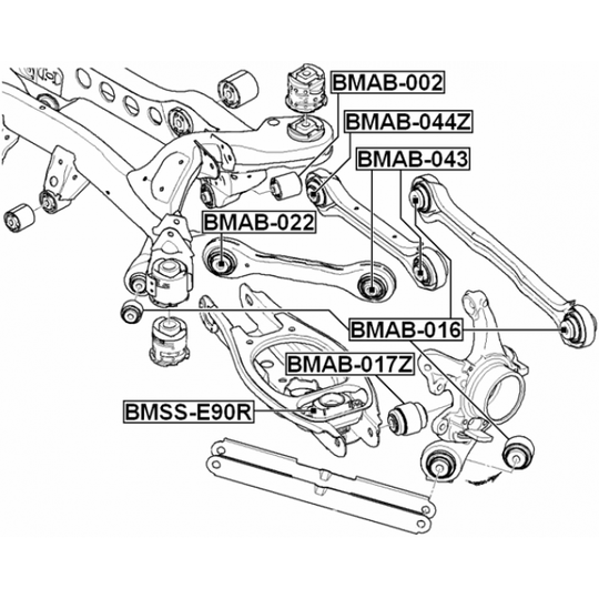 BMSS-E90R - Mounting, shock absorbers 