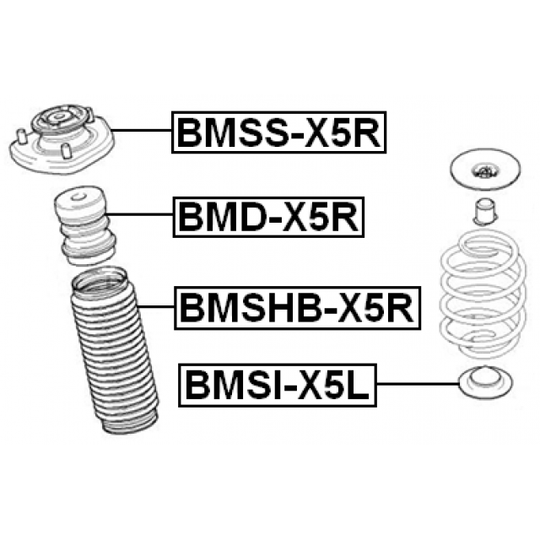 BMSS-X5R - Mounting, shock absorbers 