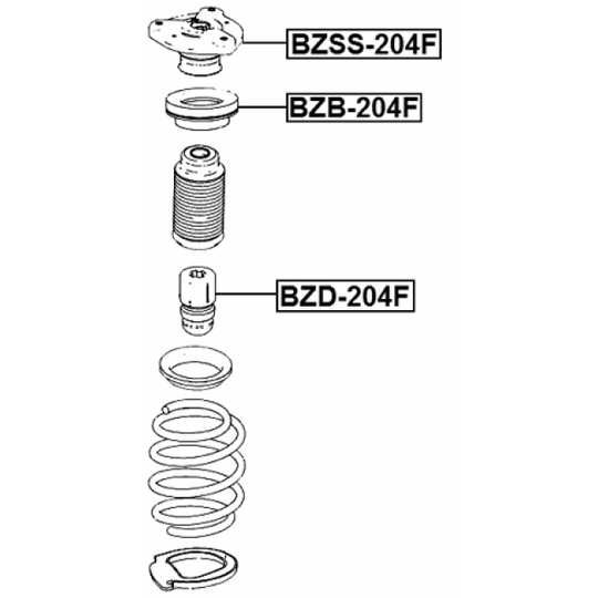 BZB-204F - Anti-Friction Bearing, suspension strut support mounting 