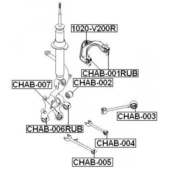 CHAB-001RUB - Länkarmsbussning 