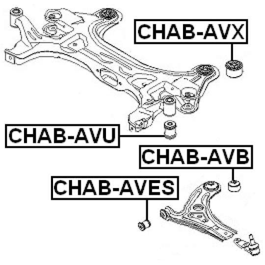 CHAB-AVU - Mounting, axle beam 
