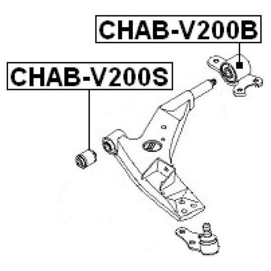 CHAB-V200B - Control Arm-/Trailing Arm Bush 