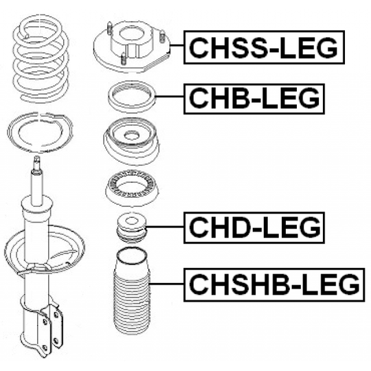 CHB-LEG - Anti-Friction Bearing, suspension strut support mounting 