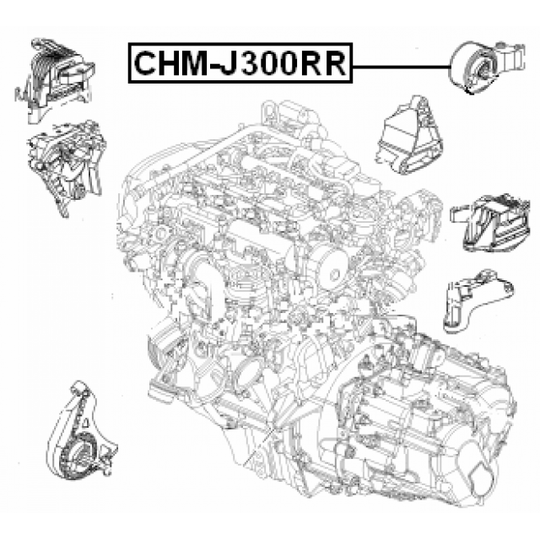 CHM-J300RR - Moottorin tuki 