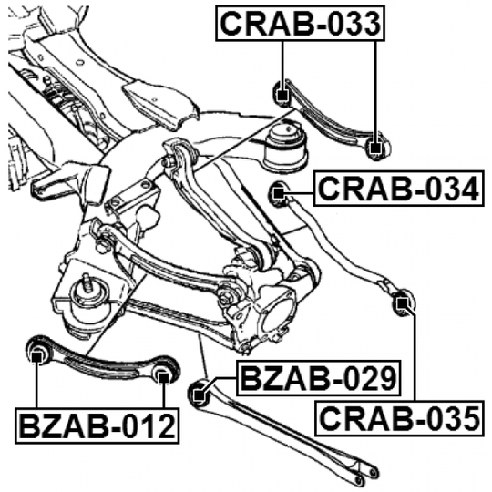 CRAB-034 - Control Arm-/Trailing Arm Bush 