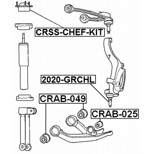 CRSS-CHEF-KIT - Mounting, shock absorbers 