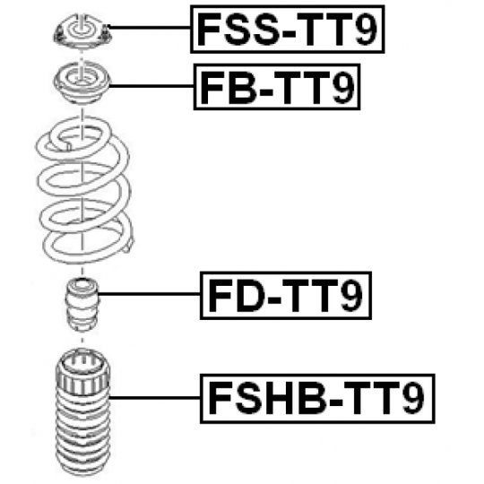 FB-TT9 - Anti-Friction Bearing, suspension strut support mounting 