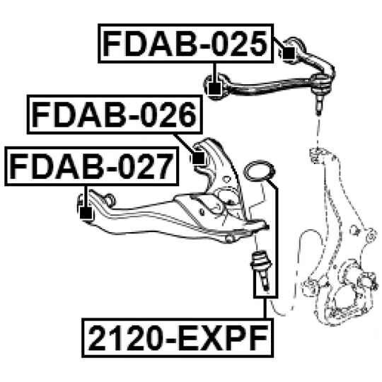 FDAB-026 - Control Arm-/Trailing Arm Bush 