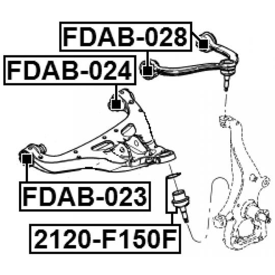 FDAB-028 - Control Arm-/Trailing Arm Bush 