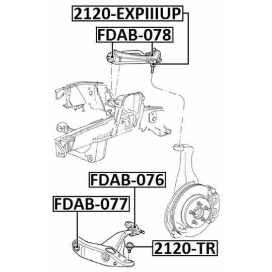 FDAB-076 - Control Arm-/Trailing Arm Bush 