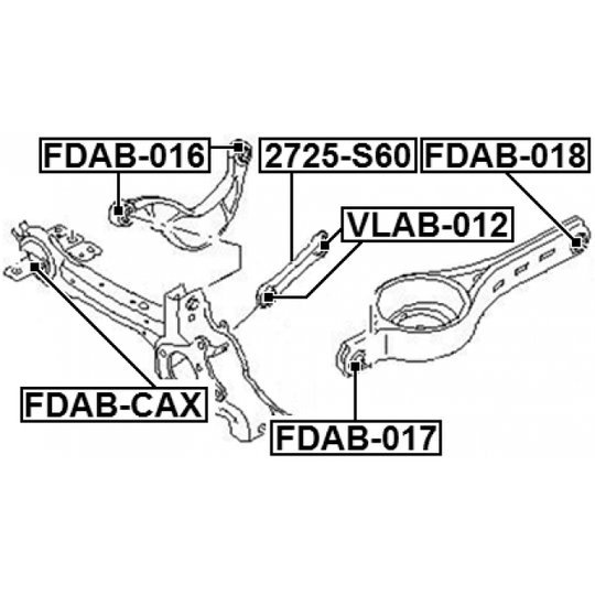 FDAB-CAX - Control Arm-/Trailing Arm Bush 