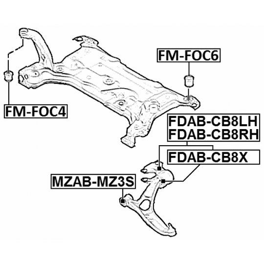 FDAB-CB8X - Control Arm-/Trailing Arm Bush 