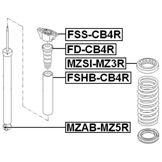 FSS-CB4R - Mounting, shock absorbers 