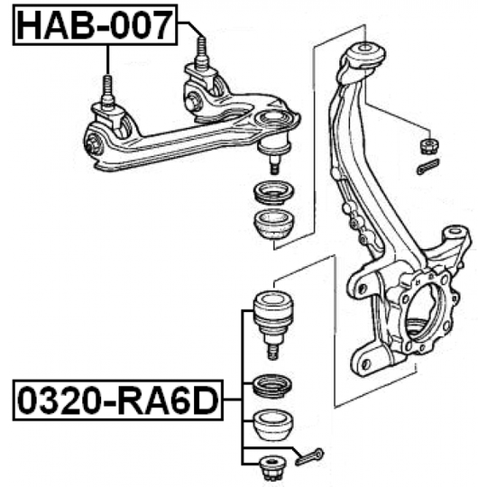 HAB-007 - Control Arm-/Trailing Arm Bush 