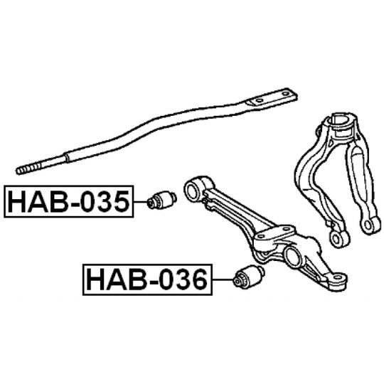HAB-036 - Control Arm-/Trailing Arm Bush 