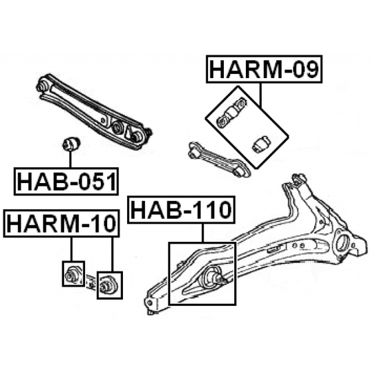 HAB-051 - Control Arm-/Trailing Arm Bush 