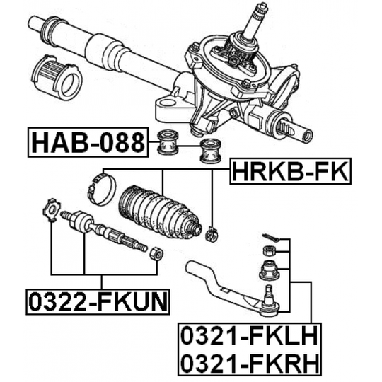 HAB-088 - Mounting, steering gear 
