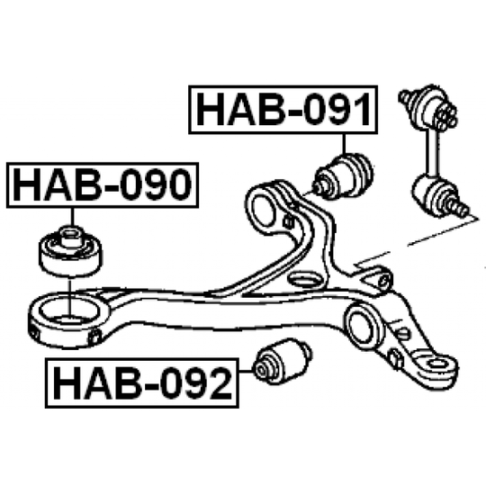 HAB-092 - Control Arm-/Trailing Arm Bush 