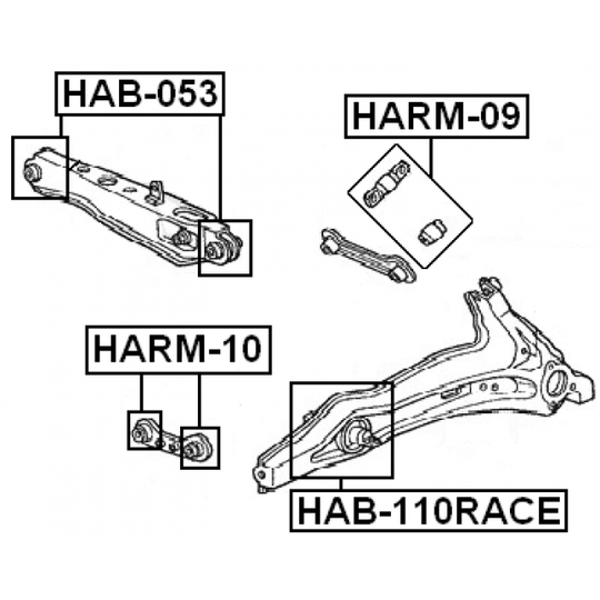 HAB-110RACE - Control Arm-/Trailing Arm Bush 