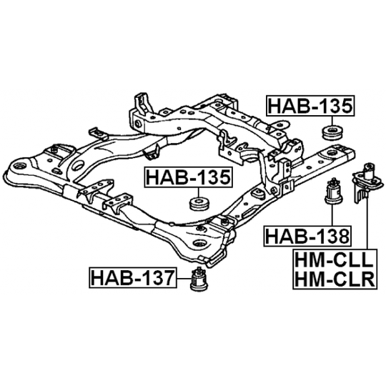 HAB-135 - Mounting, axle beam 