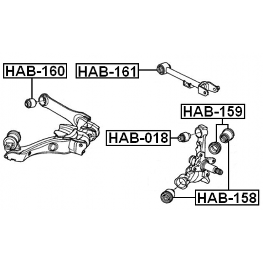 HAB-161 - Control Arm-/Trailing Arm Bush 