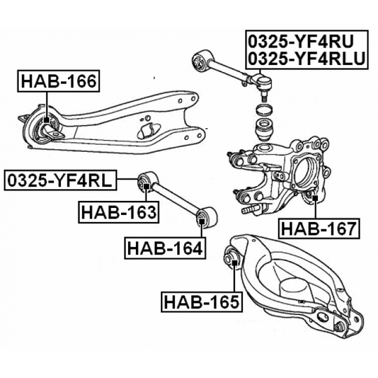 HAB-166 - Control Arm-/Trailing Arm Bush 