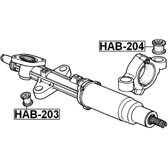 HAB-203 - Mounting, steering gear 
